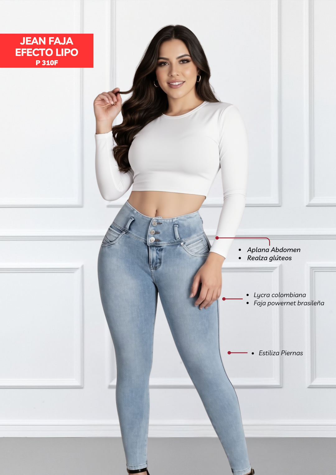 Jeans con Faja Levanta Glúteos 310F