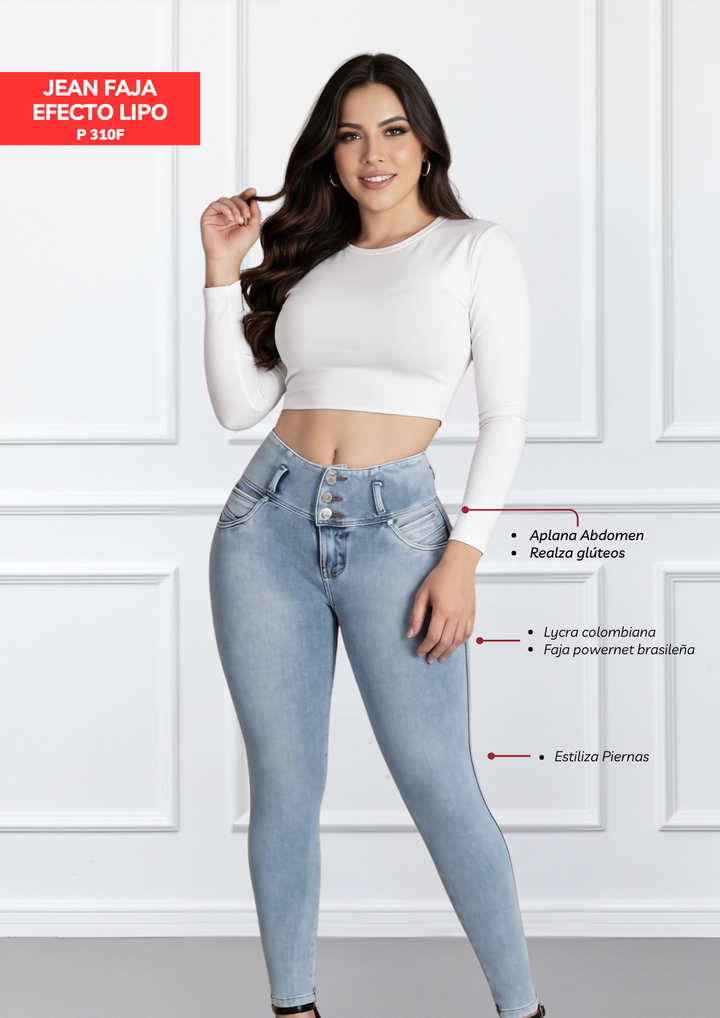 Jeans con Faja Levanta Glúteos 310F